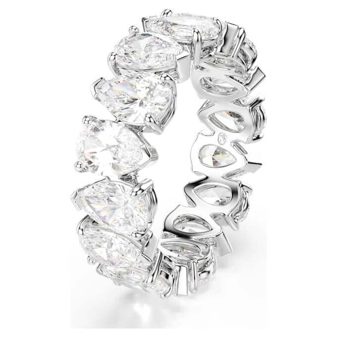 Matrix Vittore Ring, Birnenform, weiss, silberfarben Matrix Vittore Ring, Birnenform, weiss, silberfarben