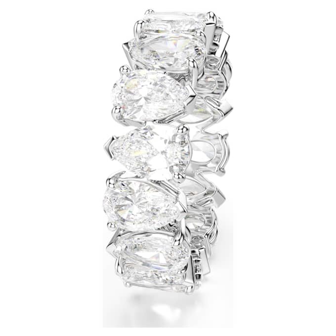 Matrix Vittore Ring, Birnenform, weiss, silberfarben Matrix Vittore Ring, Birnenform, weiss, silberfarben
