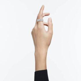 Matrix Vittore Ring im Baguette-Schliff, weiss, rhodiniert