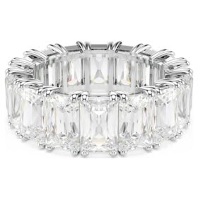 Matrix Vittore Ring im Baguette-Schliff, weiss, rhodiniert