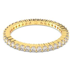 Matrix Vittore Ring, Rundschliff, weiss, goldfarben