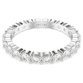 Matrix Vittore Ring, Rundschliff, weiss, silberfarben
