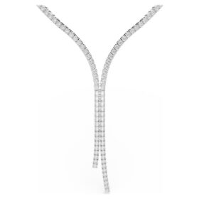 Matrix Y-Halskette, Rundschliff, weiss, rhodiniert