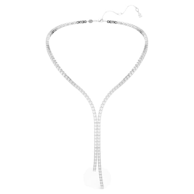Matrix Y-Halskette, Rundschliff, weiss, rhodiniert Matrix Y-Halskette, Rundschliff, weiss, rhodiniert