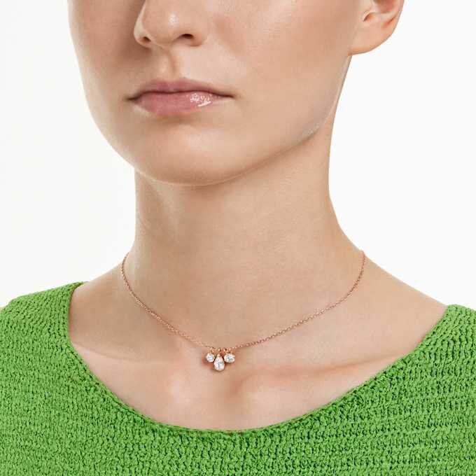 Mesmera-Anhänger mit gemischten Schliffen, weiss, roségoldfarben plattiert Mesmera-Anhänger mit gemischten Schliffen, weiss, roségoldfarben plattiert