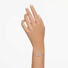 Mesmera-Armband mit gemischten Schliffen, blau, rhodiniert