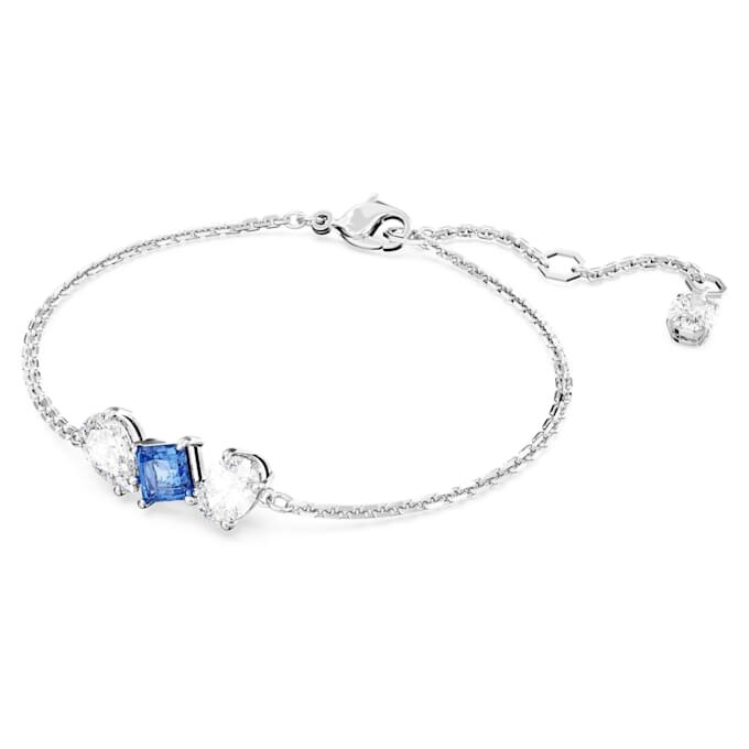 Mesmera-Armband mit gemischten Schliffen, blau, rhodiniert Mesmera-Armband mit gemischten Schliffen, blau, rhodiniert
