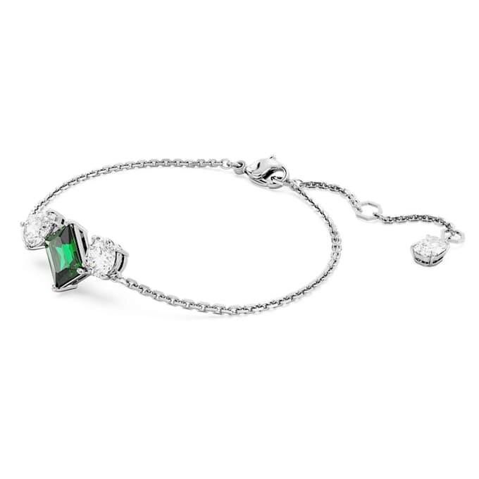 Mesmera-Armband mit gemischten Schliffen, grün, rhodiniert Mesmera-Armband mit gemischten Schliffen, grün, rhodiniert