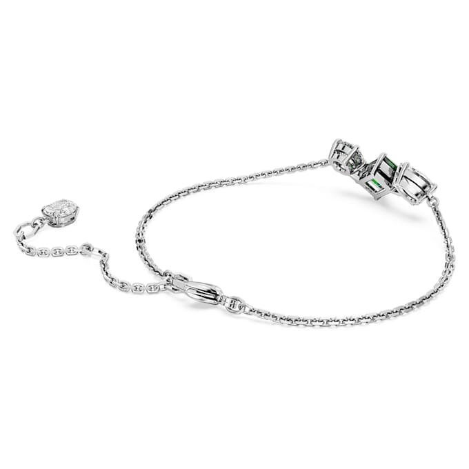 Mesmera-Armband mit gemischten Schliffen, grün, rhodiniert Mesmera-Armband mit gemischten Schliffen, grün, rhodiniert