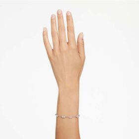 Mesmera-Armband mit gemischten Schliffen, verstreutem Design, weiss, rhodiniert