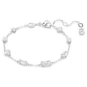 Mesmera-Armband mit gemischten Schliffen, verstreutem Design, weiss, rhodiniert