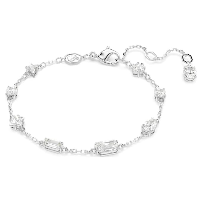 Mesmera-Armband mit gemischten Schliffen, verstreutem Design, weiss, rhodiniert Mesmera-Armband mit gemischten Schliffen, verstreutem Design, weiss, rhodiniert