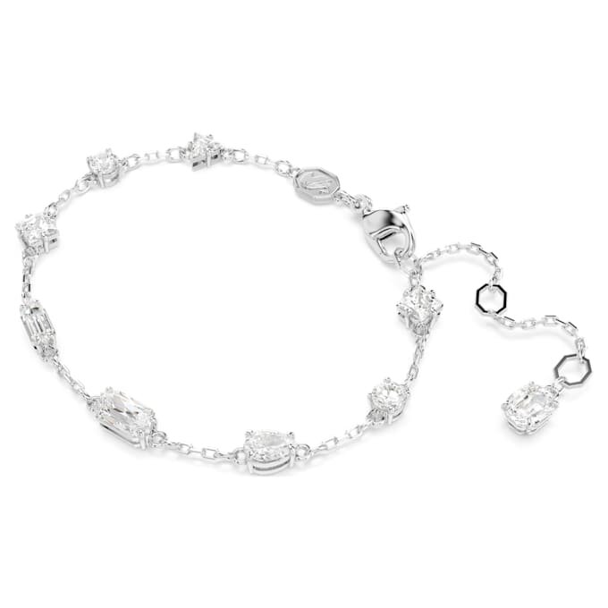 Mesmera-Armband mit gemischten Schliffen, verstreutem Design, weiss, rhodiniert Mesmera-Armband mit gemischten Schliffen, verstreutem Design, weiss, rhodiniert