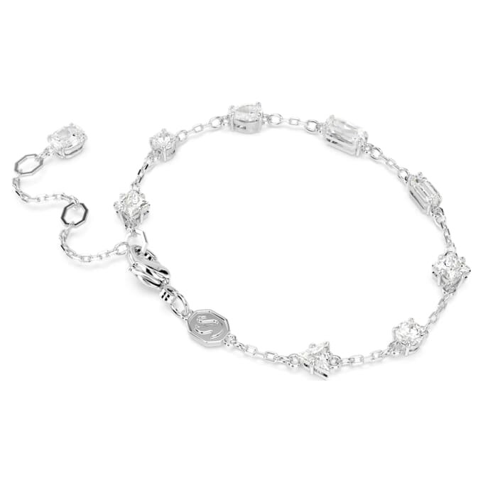 Mesmera-Armband mit gemischten Schliffen, verstreutem Design, weiss, rhodiniert Mesmera-Armband mit gemischten Schliffen, verstreutem Design, weiss, rhodiniert