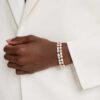 Mesmera-Armband mit gemischten Schliffen, weiss, goldfarben plattiert Mesmera-Armband mit gemischten Schliffen, weiss, goldfarben plattiert