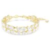 Mesmera-Armband mit gemischten Schliffen, weiss, goldfarben plattiert Mesmera-Armband mit gemischten Schliffen, weiss, goldfarben plattiert