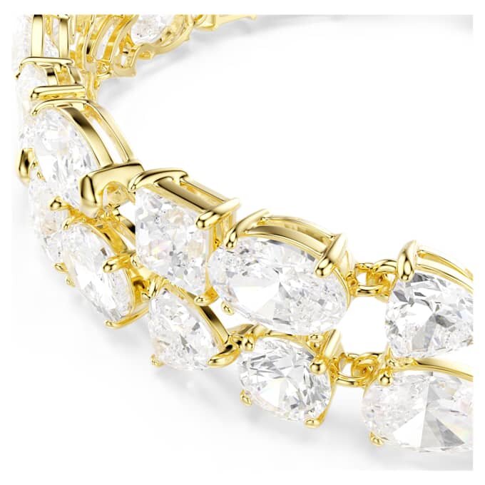 Mesmera-Armband mit gemischten Schliffen, weiss, goldfarben plattiert Mesmera-Armband mit gemischten Schliffen, weiss, goldfarben plattiert