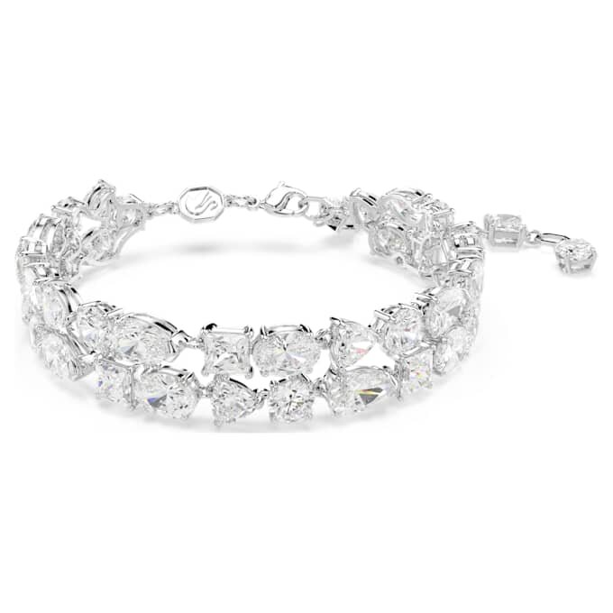 Mesmera-Armband mit gemischten Schliffformen, weiss, rhodiniert Mesmera-Armband mit gemischten Schliffformen, weiss, rhodiniert