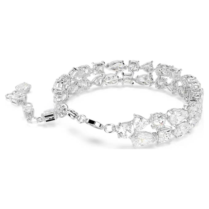 Mesmera-Armband mit gemischten Schliffformen, weiss, rhodiniert Mesmera-Armband mit gemischten Schliffformen, weiss, rhodiniert