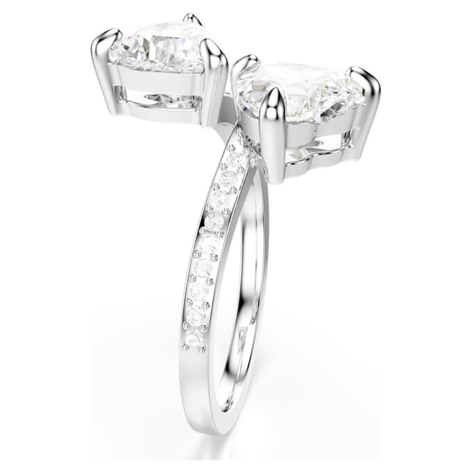 Mesmera Offener Ring mit Herzschliff, Pavé, weiss, rhodiniert Mesmera Offener Ring mit Herzschliff, Pavé, weiss, rhodiniert