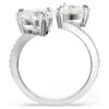 Mesmera Offener Ring mit Herzschliff, Pavé, weiss, rhodiniert Mesmera Offener Ring mit Herzschliff, Pavé, weiss, rhodiniert