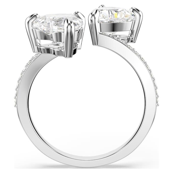 Mesmera Offener Ring mit Herzschliff, Pavé, weiss, rhodiniert Mesmera Offener Ring mit Herzschliff, Pavé, weiss, rhodiniert