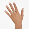 Mesmera Offener Ring mit Herzschliff, Pavé, weiss, vergoldet Mesmera Offener Ring mit Herzschliff, Pavé, weiss, vergoldet