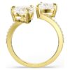 Mesmera Offener Ring mit Herzschliff, Pavé, weiss, vergoldet Mesmera Offener Ring mit Herzschliff, Pavé, weiss, vergoldet