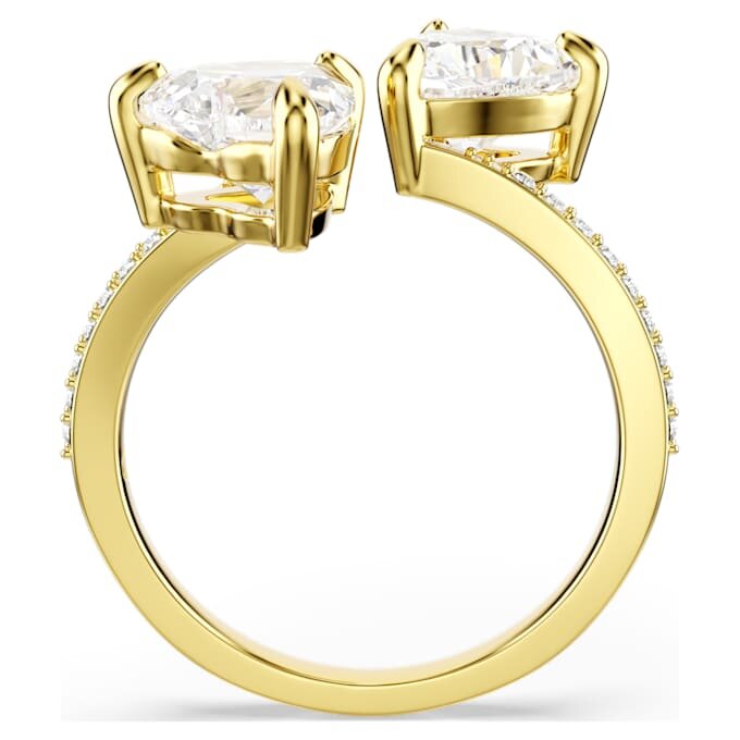 Mesmera Offener Ring mit Herzschliff, Pavé, weiss, vergoldet Mesmera Offener Ring mit Herzschliff, Pavé, weiss, vergoldet