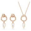 Mesmera-Set mit Birnenschliff, Rundschliff, weiss, roségoldfarben plattiert Mesmera-Set mit Birnenschliff, Rundschliff, weiss, roségoldfarben plattiert
