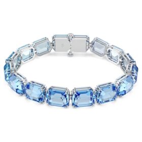 Millenia-Armband, Achtkant-Schliff, Farbverlauf, Blau, rhodiniert
