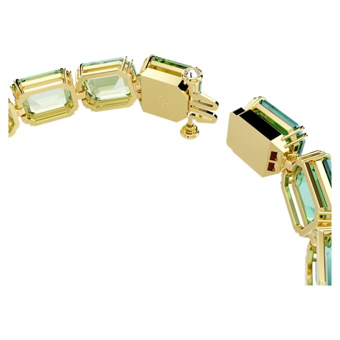 Millenia-Armband, Achtkant-Schliff, Farbverlauf, Grün, goldfarben plattiert Millenia-Armband, Achtkant-Schliff, Farbverlauf, Grün, goldfarben plattiert