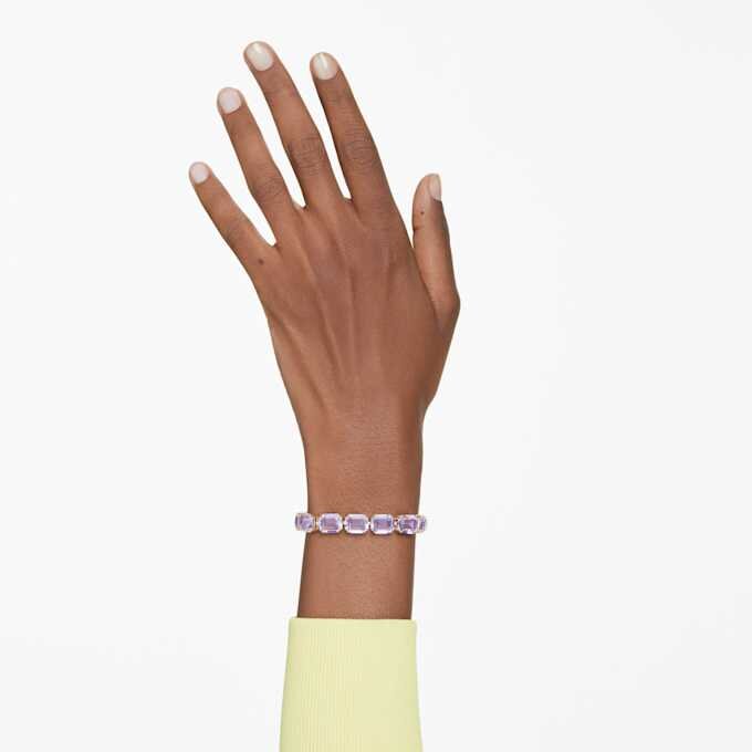 Millenia-Armband mit Achtkant-Schliff, lila, vergoldet Millenia-Armband mit Achtkant-Schliff, lila, vergoldet