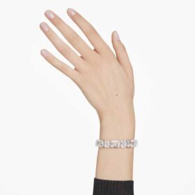 Millenia-Armband mit Achtkant-Schliff, weiss, rhodiniert