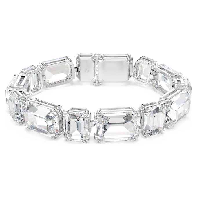 Millenia-Armband mit Achtkant-Schliff, weiss, rhodiniert Millenia-Armband mit Achtkant-Schliff, weiss, rhodiniert