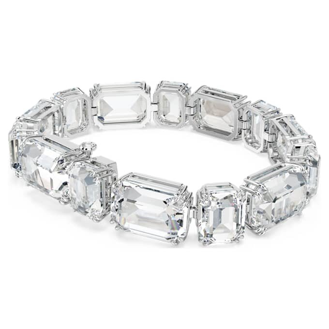 Millenia-Armband mit Achtkant-Schliff, weiss, rhodiniert Millenia-Armband mit Achtkant-Schliff, weiss, rhodiniert