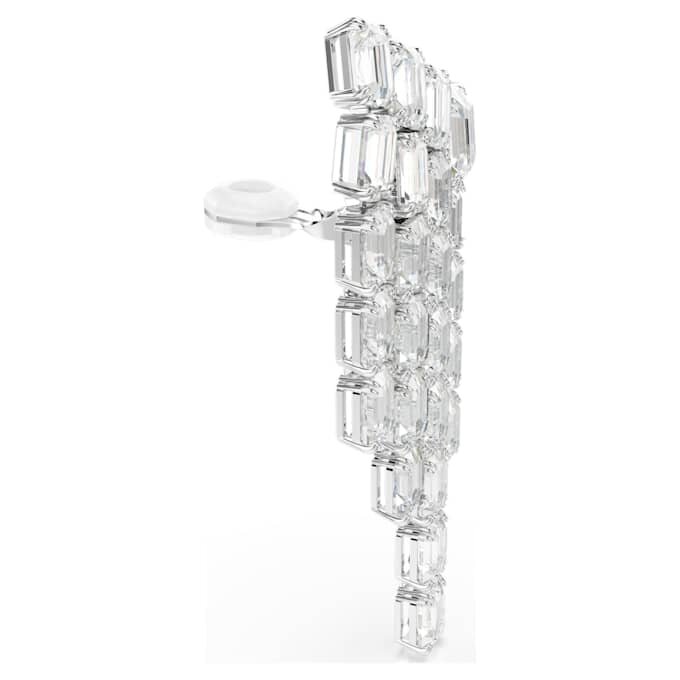 Millenia Clip-Ohrringe, Achtkant-Schliff, Kronleuchter-Design, weiss, rhodiniert Millenia Clip-Ohrringe, Achtkant-Schliff, Kronleuchter-Design, weiss, rhodiniert