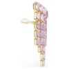 Millenia-Clip-Ohrringe im Achtkant-Schliff, Chandelier-Stil, lila, goldfarben plattiert