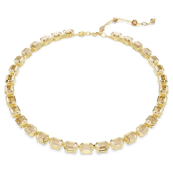 Millenia-Halskette mit achteckigem Schliff, gelb, goldfarben plattiert Millenia-Halskette mit achteckigem Schliff, gelb, goldfarben plattiert