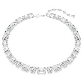 Millenia-Halskette mit achteckigem Schliff, weiss, rhodiniert