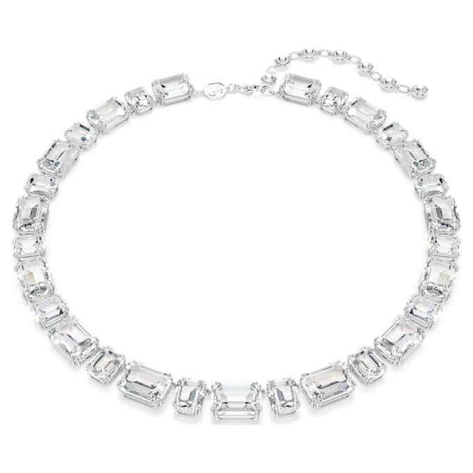 Millenia-Halskette mit achteckigem Schliff, weiss, rhodiniert Millenia-Halskette mit achteckigem Schliff, weiss, rhodiniert