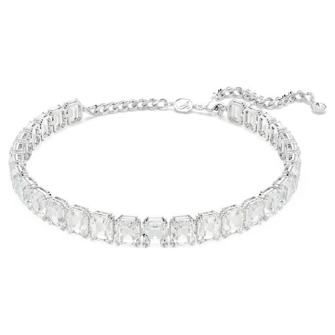 Millenia-Halskette mit Achtkant-Schliff, weiss, rhodiniert Millenia-Halskette mit Achtkant-Schliff, weiss, rhodiniert