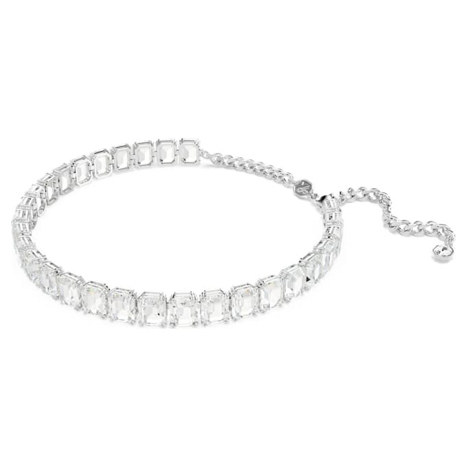 Millenia-Halskette mit Achtkant-Schliff, weiss, rhodiniert Millenia-Halskette mit Achtkant-Schliff, weiss, rhodiniert