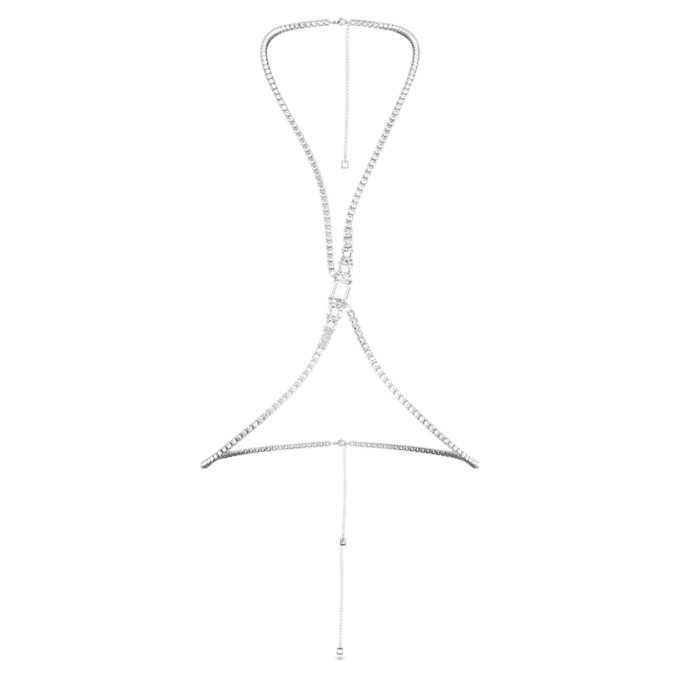 Millenia-Körperkette mit quadratischem Schliff, weiss, rhodiniert Millenia-Körperkette mit quadratischem Schliff, weiss, rhodiniert