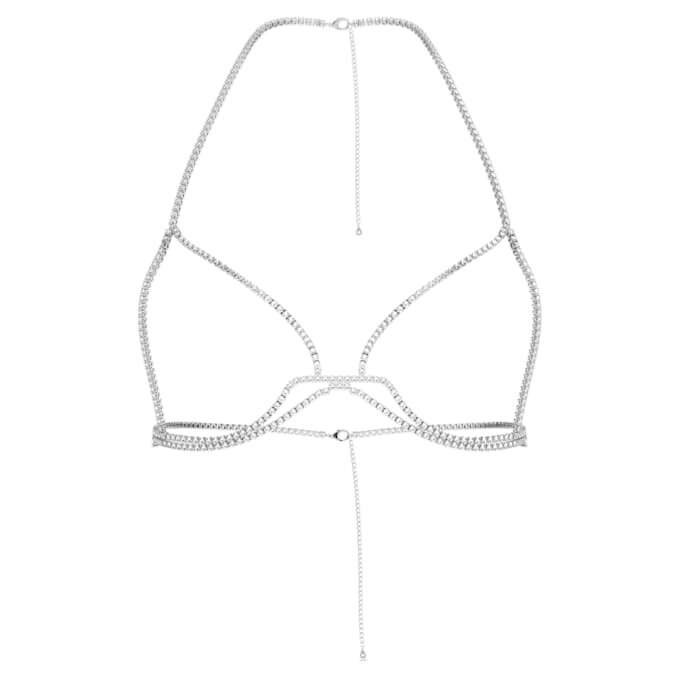 Millenia-Körperkette mit rundgeschliffenen Kristallen, weiss, rhodiniert Millenia-Körperkette mit rundgeschliffenen Kristallen, weiss, rhodiniert