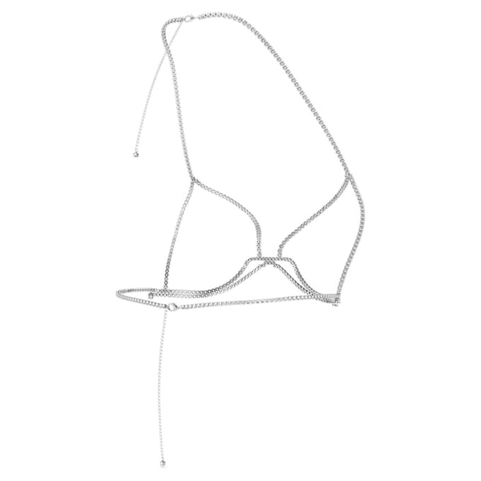 Millenia-Körperkette mit rundgeschliffenen Kristallen, weiss, rhodiniert Millenia-Körperkette mit rundgeschliffenen Kristallen, weiss, rhodiniert