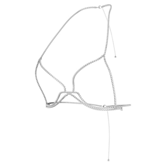 Millenia-Körperkette mit rundgeschliffenen Kristallen, weiss, rhodiniert Millenia-Körperkette mit rundgeschliffenen Kristallen, weiss, rhodiniert