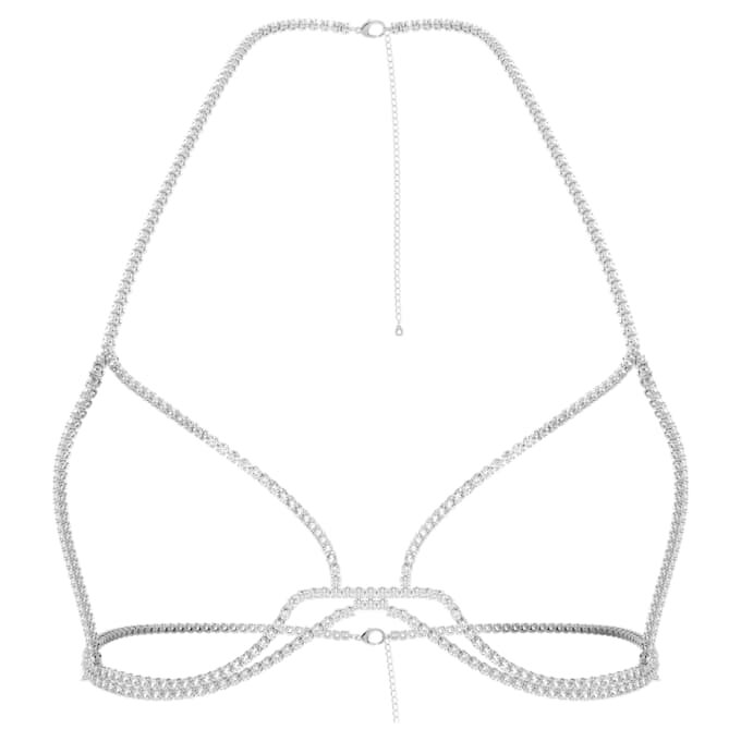 Millenia-Körperkette mit rundgeschliffenen Kristallen, weiss, rhodiniert Millenia-Körperkette mit rundgeschliffenen Kristallen, weiss, rhodiniert