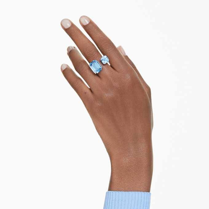 Millenia Offener Ring mit Achtkant-Schliff, blau, rhodiniert Millenia Offener Ring mit Achtkant-Schliff, blau, rhodiniert