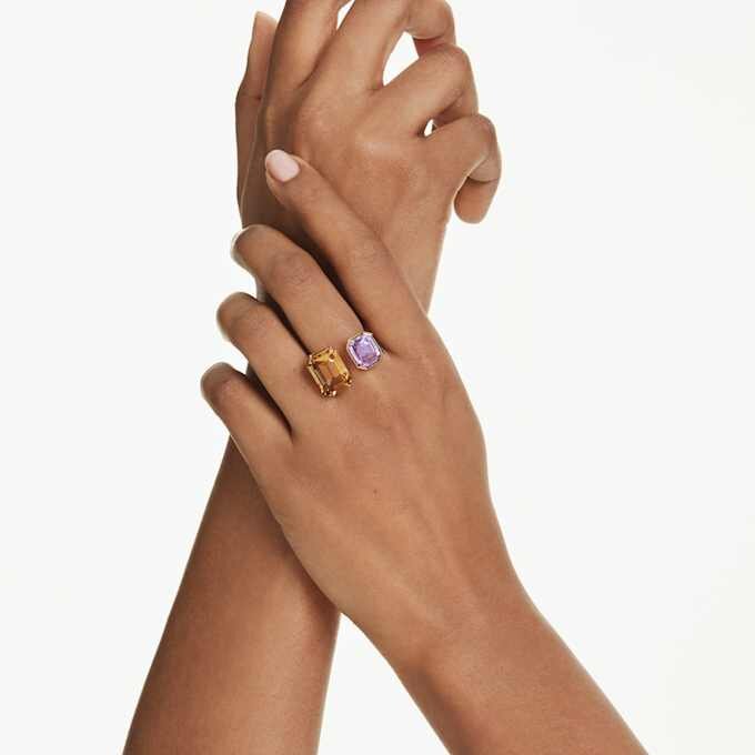 Millenia Offener Ring mit Achtkant-Schliff, mehrfarbig, vergoldet Millenia Offener Ring mit Achtkant-Schliff, mehrfarbig, vergoldet